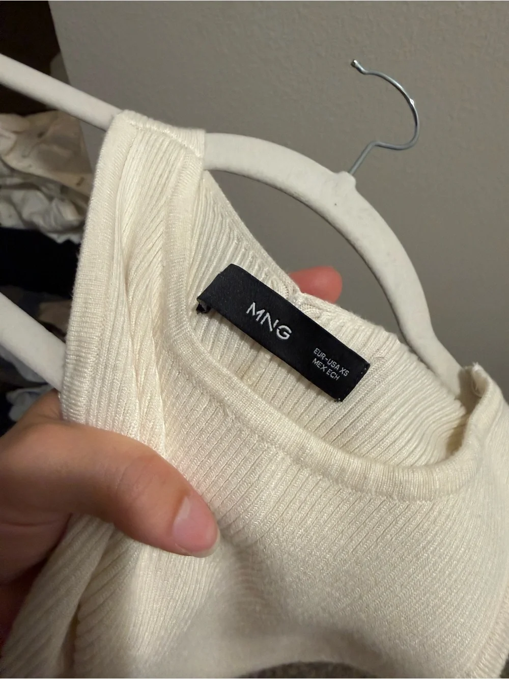 Mango Cream Ribbed Halter Crop Tank - Picture 5 of 5